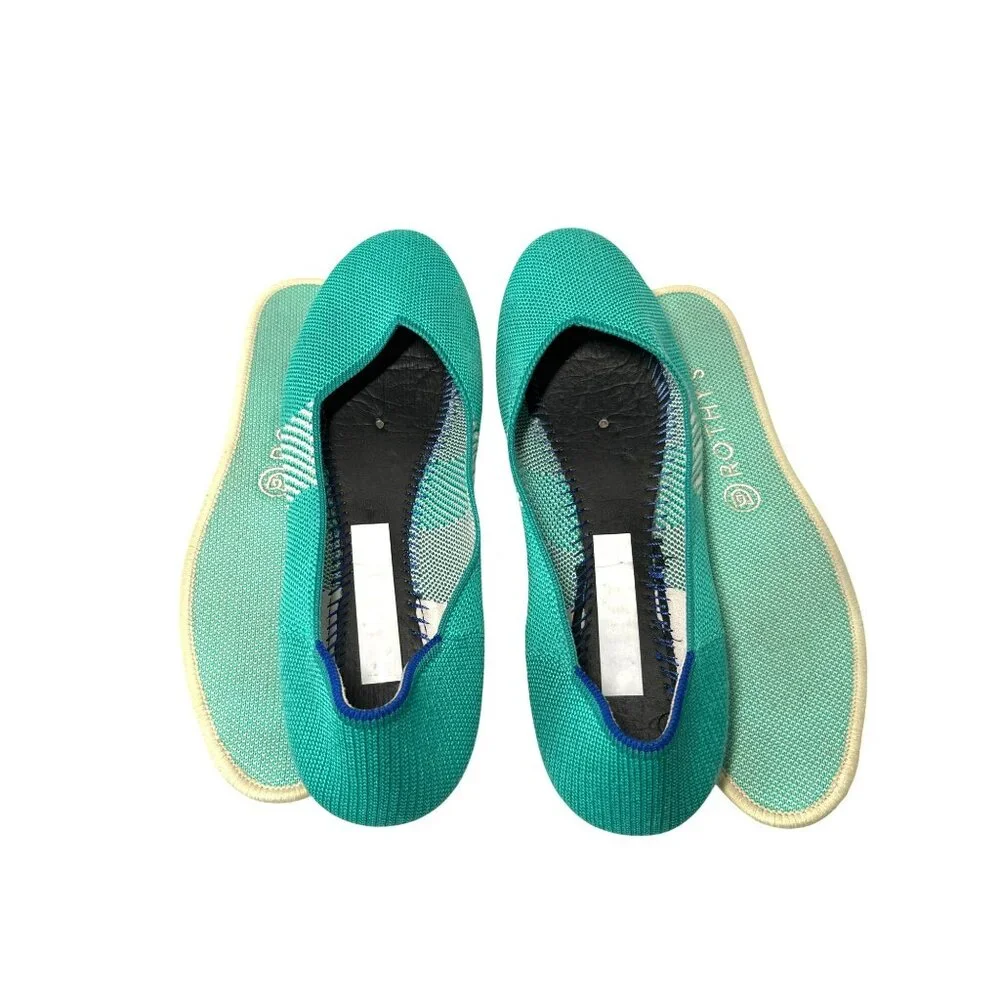 Women’s Teal Knit Ballet Flats - Lightweight Comfort
